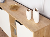 Clara console | 100% melamine | eiken, wit - afbeelding 1 van  8