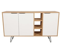 Clara console | 100% melamine | eiken, wit - afbeelding 5 van  8