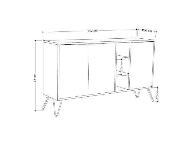 Clara console | 100% melamine | eiken - afbeelding 4 van  4