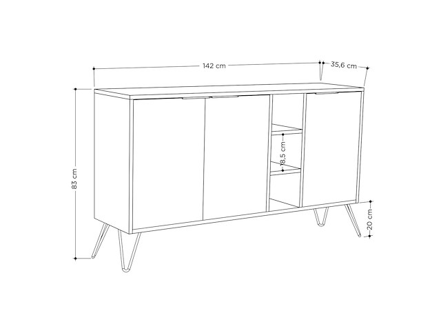 Clara console | 100% melamine | wit - afbeelding 4 van  4