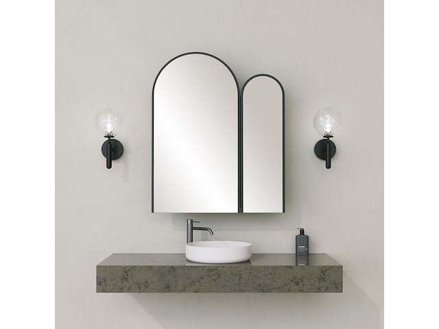 Classe cabinet badkamerkast | 100% mdf | zwart - afbeelding 1 van  7