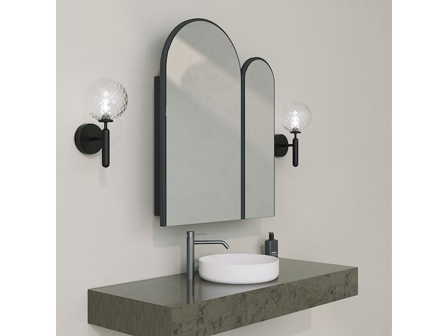 Classe cabinet badkamerkast | 100% mdf | zwart - afbeelding 2 van  7