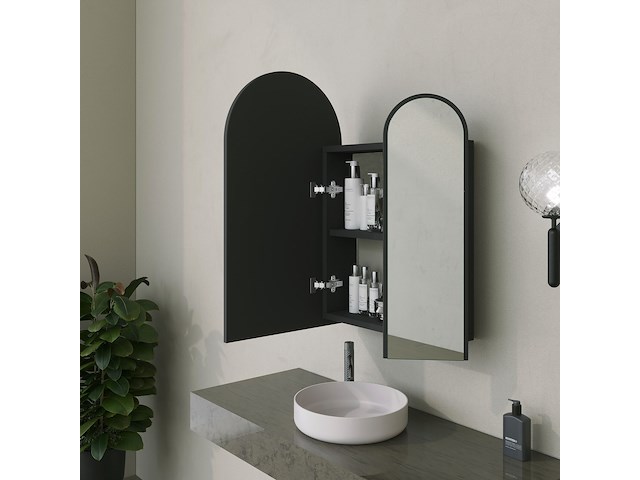 Classe cabinet badkamerkast | 100% mdf | zwart - afbeelding 3 van  7