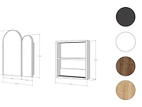 Classe cabinet badkamerkast | 100% mdf | zwart - afbeelding 4 van  7