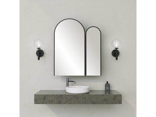 Classe cabinet badkamerkast | 100% mdf | zwart - afbeelding 5 van  7