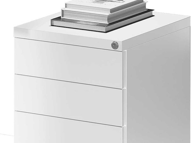 Classeur 3 tiroirs, coffre de bureau à roulettes - afbeelding 1 van  7