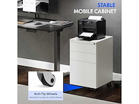 Classeur 3 tiroirs, coffre de bureau à roulettes - afbeelding 4 van  7