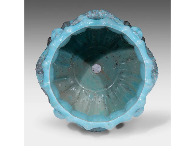 Clément massier (1844/45-1917), a turquoise-glazed ceramic jardinière and a chimera stand 120 cm. (47.24 in.) - afbeelding 4 van  13