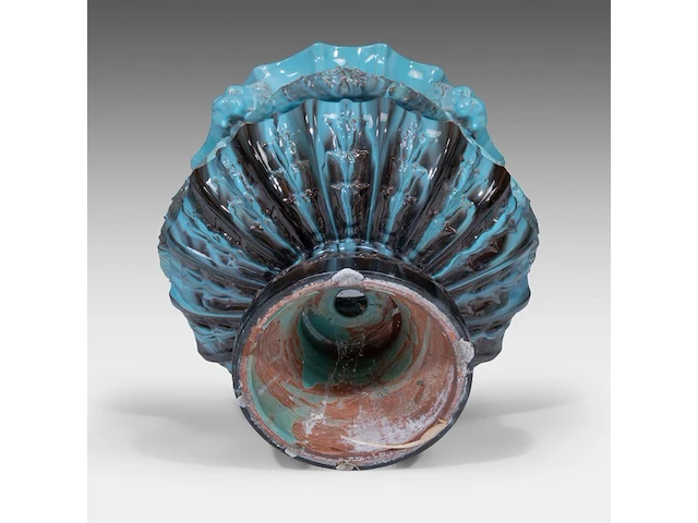 Clément massier (1844/45-1917), a turquoise-glazed ceramic jardinière and a chimera stand 120 cm. (47.24 in.) - afbeelding 5 van  13