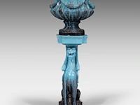 Clément massier (1844/45-1917), a turquoise-glazed ceramic jardinière and a chimera stand 120 cm. (47.24 in.) - afbeelding 6 van  13