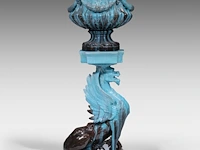 Clément massier (1844/45-1917), a turquoise-glazed ceramic jardinière and a chimera stand 120 cm. (47.24 in.) - afbeelding 9 van  13