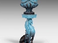 Clément massier (1844/45-1917), a turquoise-glazed ceramic jardinière and a chimera stand 120 cm. (47.24 in.) - afbeelding 10 van  13