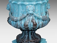 Clément massier (1844/45-1917), a turquoise-glazed ceramic jardinière and a chimera stand 120 cm. (47.24 in.) - afbeelding 11 van  13