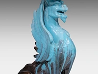 Clément massier (1844/45-1917), a turquoise-glazed ceramic jardinière and a chimera stand 120 cm. (47.24 in.) - afbeelding 12 van  13