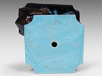 Clément massier (1844/45-1917), a turquoise-glazed ceramic jardinière and a chimera stand 120 cm. (47.24 in.) - afbeelding 13 van  13