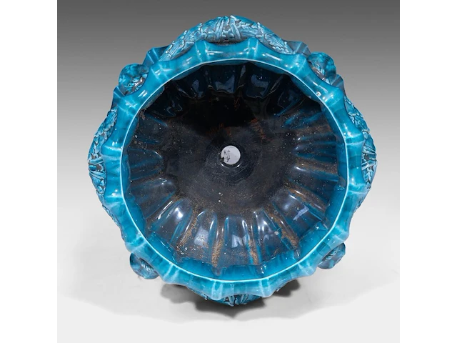 Clément massier (1844/45-1917), a turquoise glazed ceramic jardinière on a chimera stand 127 cm. (50 in.) - afbeelding 4 van  13