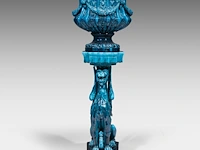 Clément massier (1844/45-1917), a turquoise glazed ceramic jardinière on a chimera stand 127 cm. (50 in.) - afbeelding 6 van  13