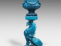Clément massier (1844/45-1917), a turquoise glazed ceramic jardinière on a chimera stand 127 cm. (50 in.) - afbeelding 7 van  13