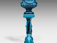 Clément massier (1844/45-1917), a turquoise glazed ceramic jardinière on a chimera stand 127 cm. (50 in.) - afbeelding 8 van  13