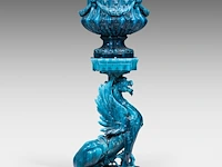 Clément massier (1844/45-1917), a turquoise glazed ceramic jardinière on a chimera stand 127 cm. (50 in.) - afbeelding 9 van  13