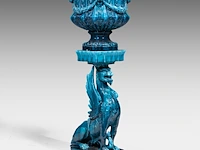 Clément massier (1844/45-1917), a turquoise glazed ceramic jardinière on a chimera stand 127 cm. (50 in.) - afbeelding 10 van  13