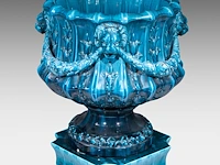 Clément massier (1844/45-1917), a turquoise glazed ceramic jardinière on a chimera stand 127 cm. (50 in.) - afbeelding 11 van  13