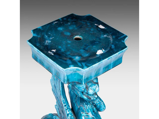 Clément massier (1844/45-1917), a turquoise glazed ceramic jardinière on a chimera stand 127 cm. (50 in.) - afbeelding 12 van  13