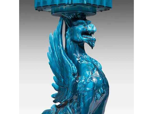 Clément massier (1844/45-1917), a turquoise glazed ceramic jardinière on a chimera stand 127 cm. (50 in.) - afbeelding 13 van  13