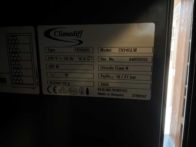 Climaxiff fks500g wijnklimaatkast - afbeelding 7 van  7