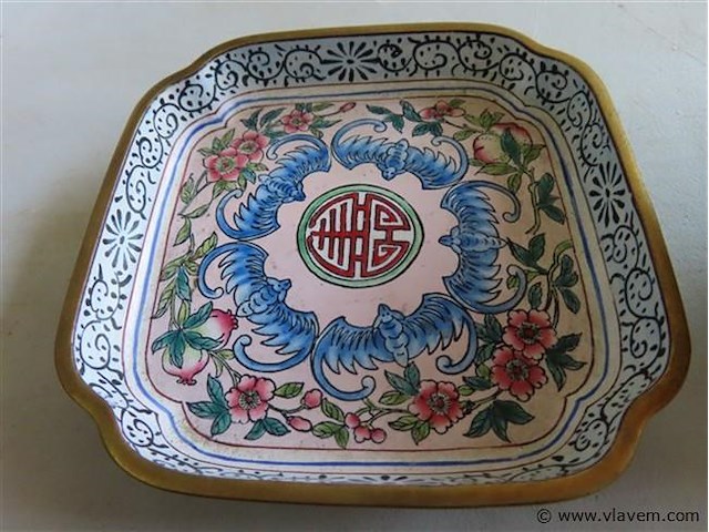 Cloisonné schaaltjes 2 stuks - afbeelding 2 van  4