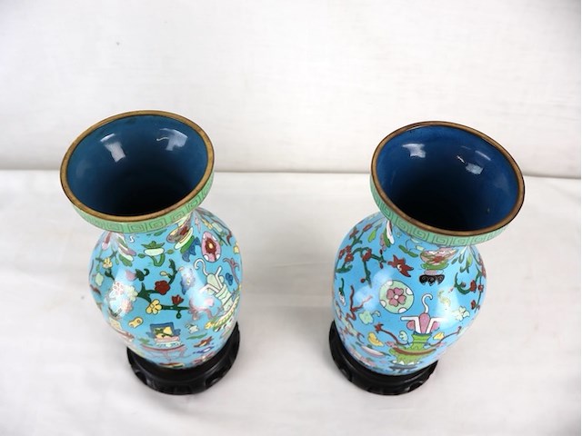 Cloisonne vaas (x2) - afbeelding 5 van  6