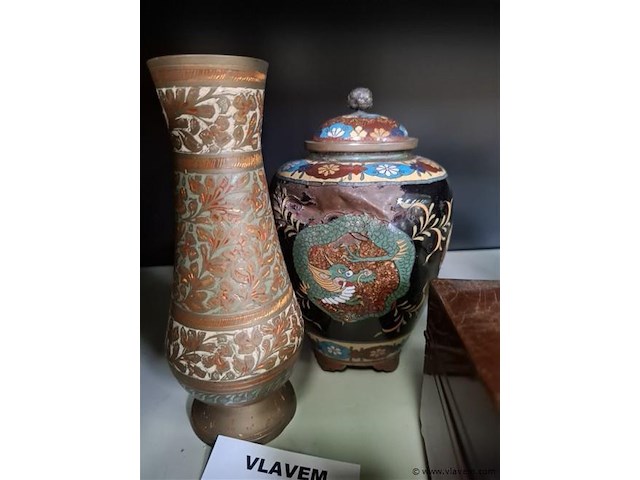 Cloisonnévaas - afbeelding 1 van  2