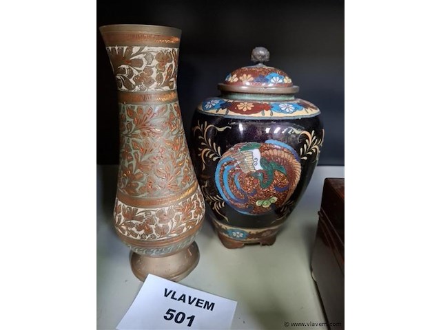 Cloisonnévaas - afbeelding 2 van  2
