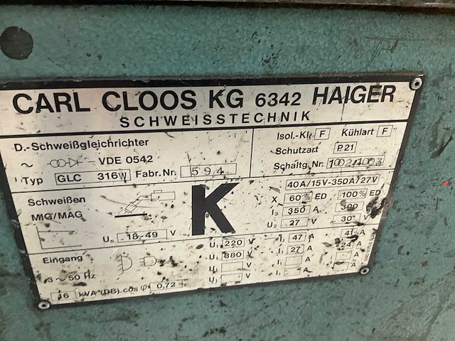 Cloos glc 316 mobiel mig/mag lasapparaat - afbeelding 6 van  21