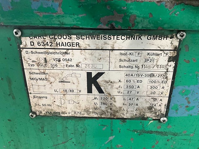 Cloos glc 316 mobiel mig/mag lasapparaat - afbeelding 3 van  17