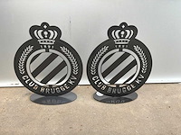 Club brugge gelakt op voet plaatstalen logo’s (2x) - afbeelding 1 van  2