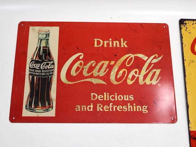 Coca cola blikken reclame (x6) - afbeelding 2 van  6