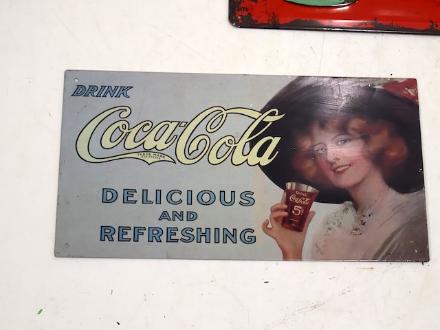 Coca cola blikken reclame (x6) - afbeelding 5 van  6