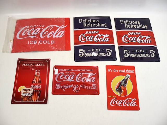 Coca cola blikken reclame (x6) - afbeelding 1 van  6