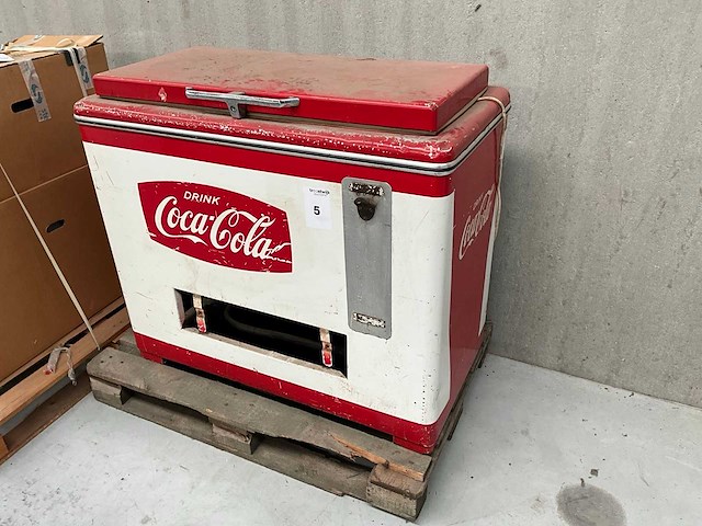 Coca cola vintage decoratieve koelkast - afbeelding 1 van  3