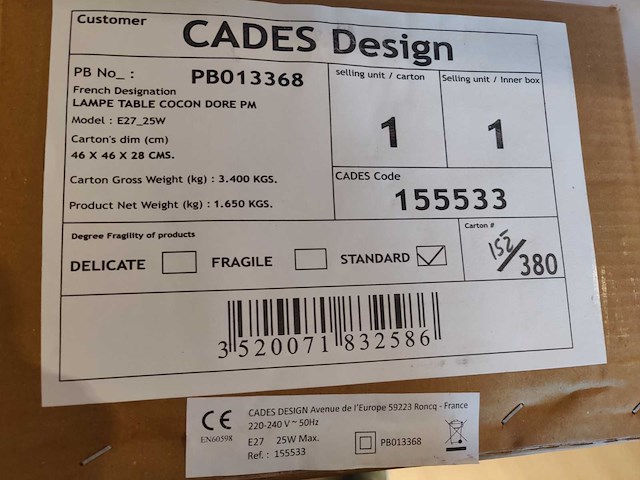 Cocon - tafellampen (2x) - afbeelding 5 van  7