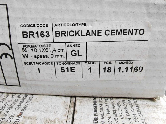 Coem bricklane cemento mat vloertegel 10,1x61,4 cm 25,86 m² - afbeelding 7 van  7