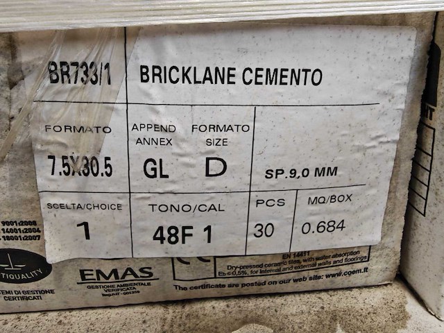Coem bricklane cemento mat vloertegel 7,5x30,5 cm 16,9 m² - afbeelding 8 van  8