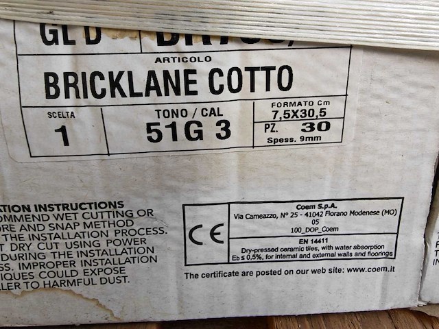 Coem bricklane cotto mat vloertegel 10,1x61,4 cm 16,18 m² - afbeelding 6 van  6