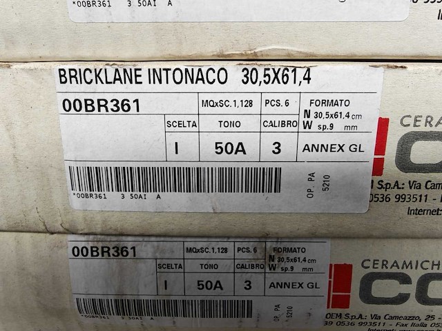 Coem bricklane intonaco mat vloertegel 30,5x61,4 cm 58,28 m² - afbeelding 7 van  8