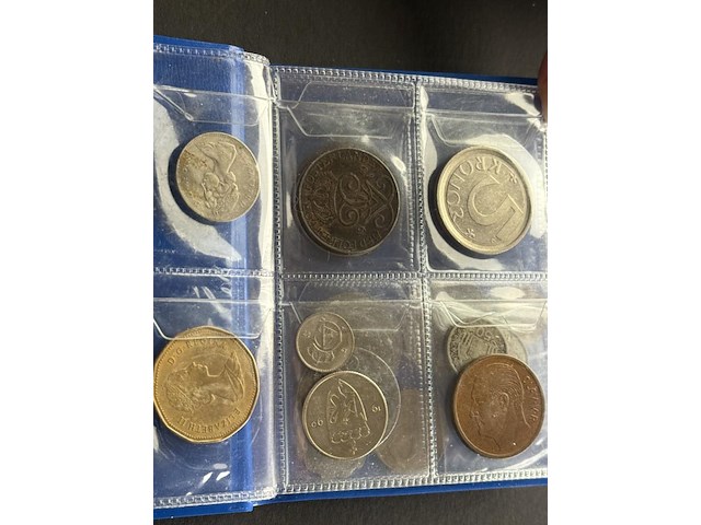 Coin album blauw met diverse munten - afbeelding 3 van  7