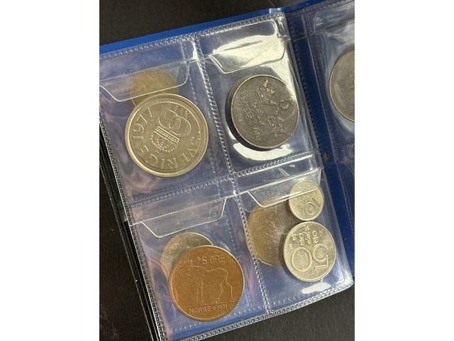 Coin album blauw met diverse munten - afbeelding 4 van  7