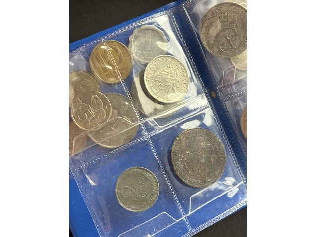 Coin album blauw met diverse munten - afbeelding 5 van  7