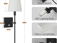 Coinmit draadloze wandlamp (2 stuks) zwart - afbeelding 2 van  6