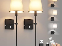 Coinmit draadloze wandlamp (2 stuks) zwart - afbeelding 1 van  6